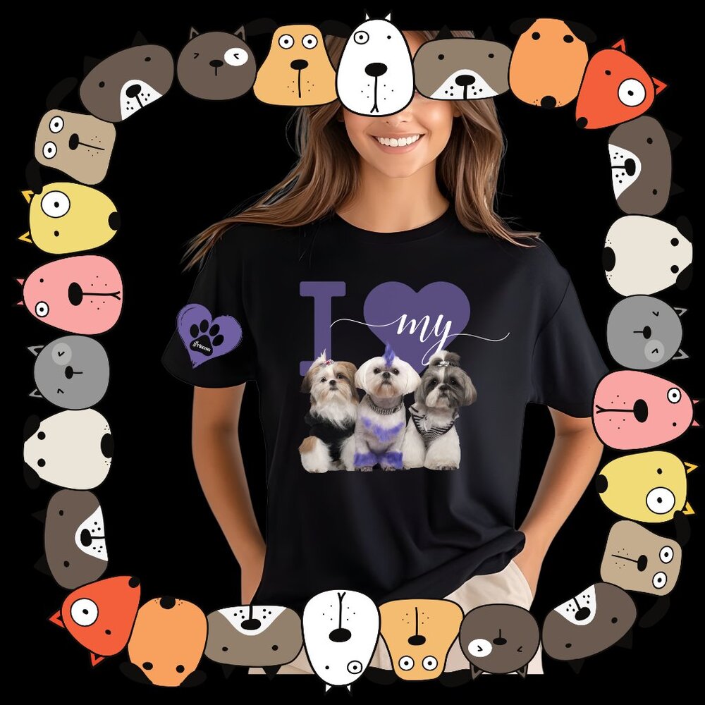 I Love my Shih Tzu Funny T-shirt perfect Valentines Day Gift Custom Pet Na…